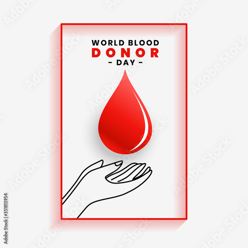 hand saving blood poster for world blood donor day