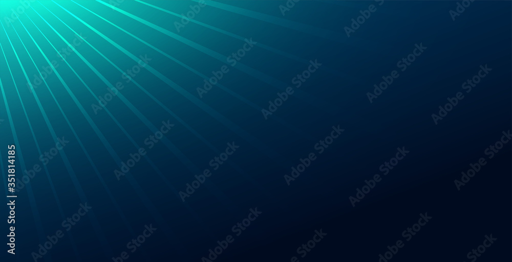 abstract blue background with light rays falloff