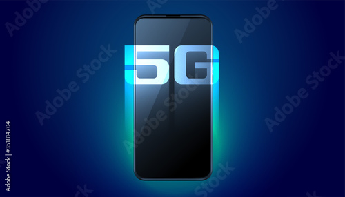 digital mobile 5G fifth generation fast speed technology background