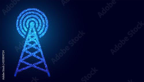 digital mobile telecommunication tower network connection background