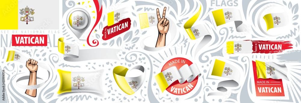 Vector set flag of Vatican in various creative designs
