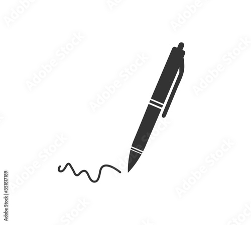 Pen and signature icon vector.