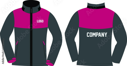 Custom Designs Soft shell Jackets template mock up illustrations vector