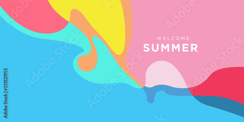 Vector Colorful liquid and fluid background for summer collection
