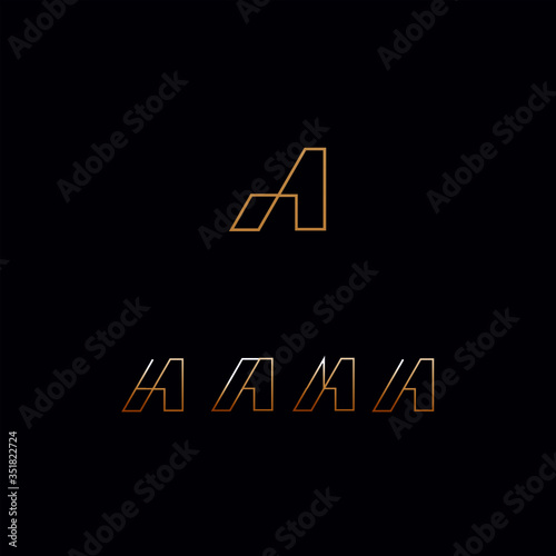 abstract initial A letter logo geometric design