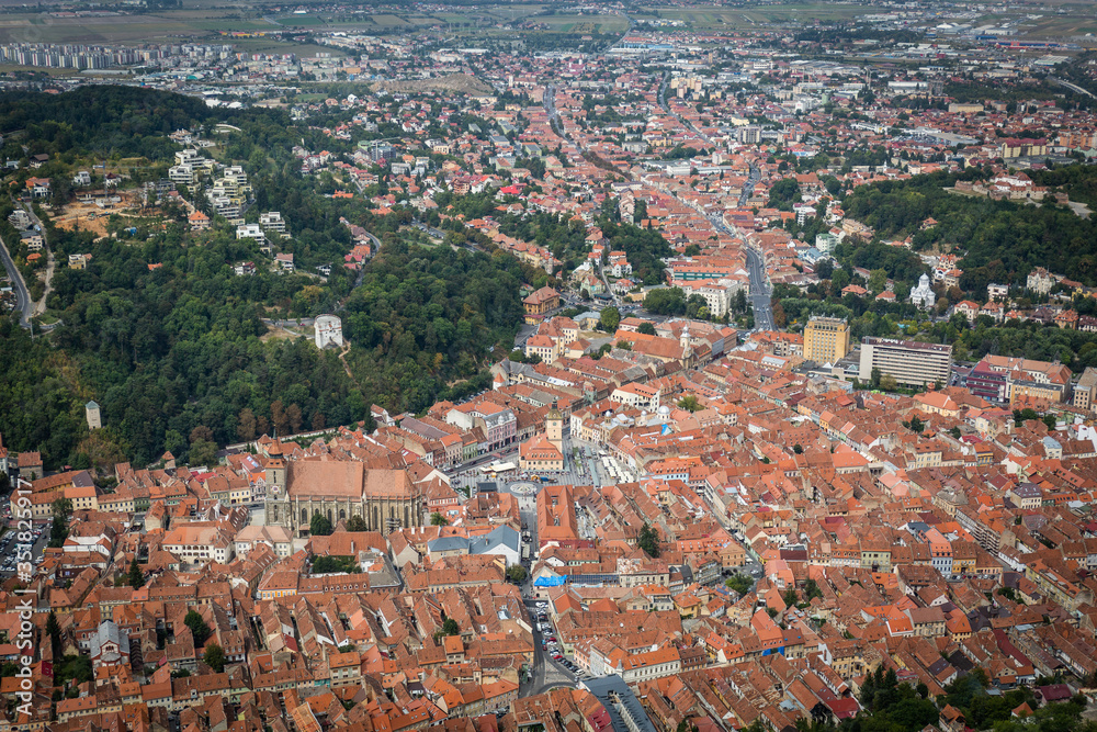Ausblick über die Stadt Kronstadt in Siebenbürgen