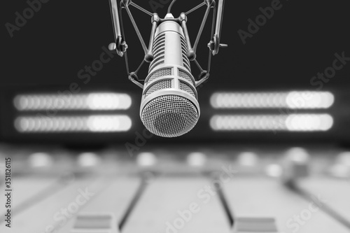 Fototapeta professional microphone and sound mixer