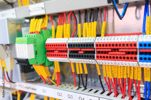 Assembly of an electrical cabinet for industrial automation.