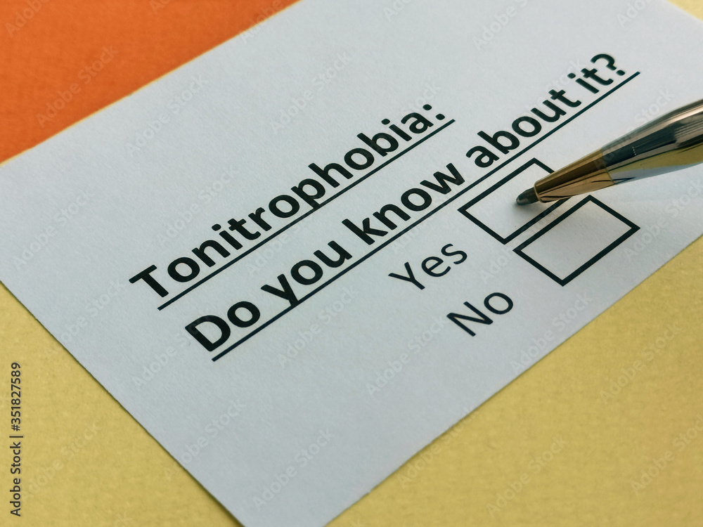 One person is answering question about tonitrophobia. One person is answering question about tonitrophobia.