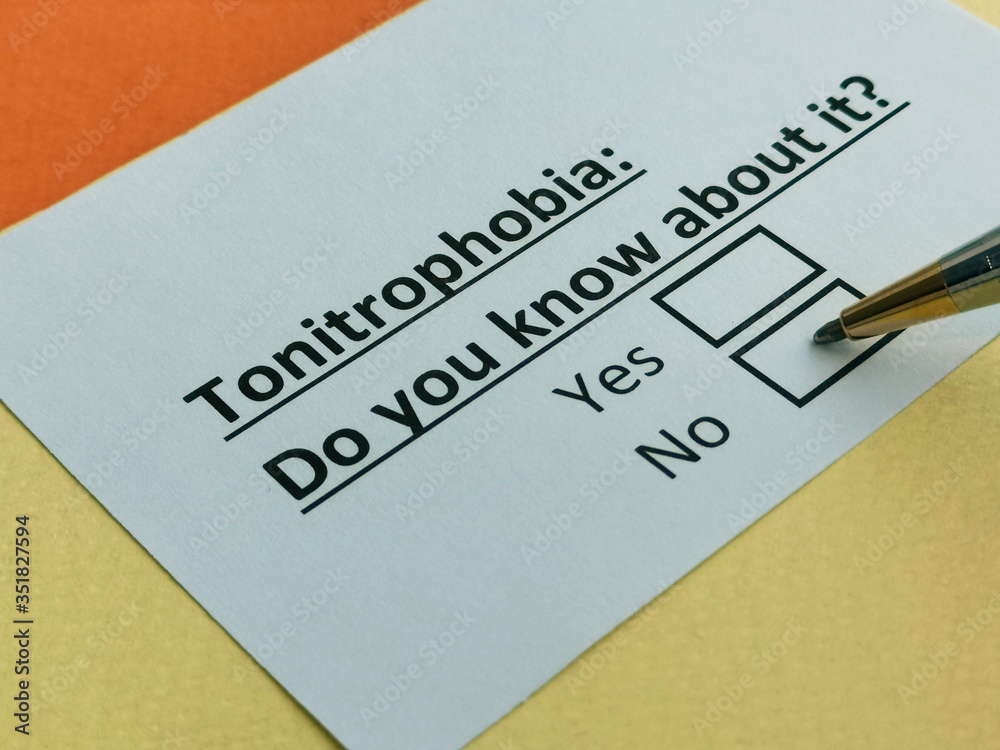One person is answering question about tonitrophobia. One person is answering question about tonitrophobia.