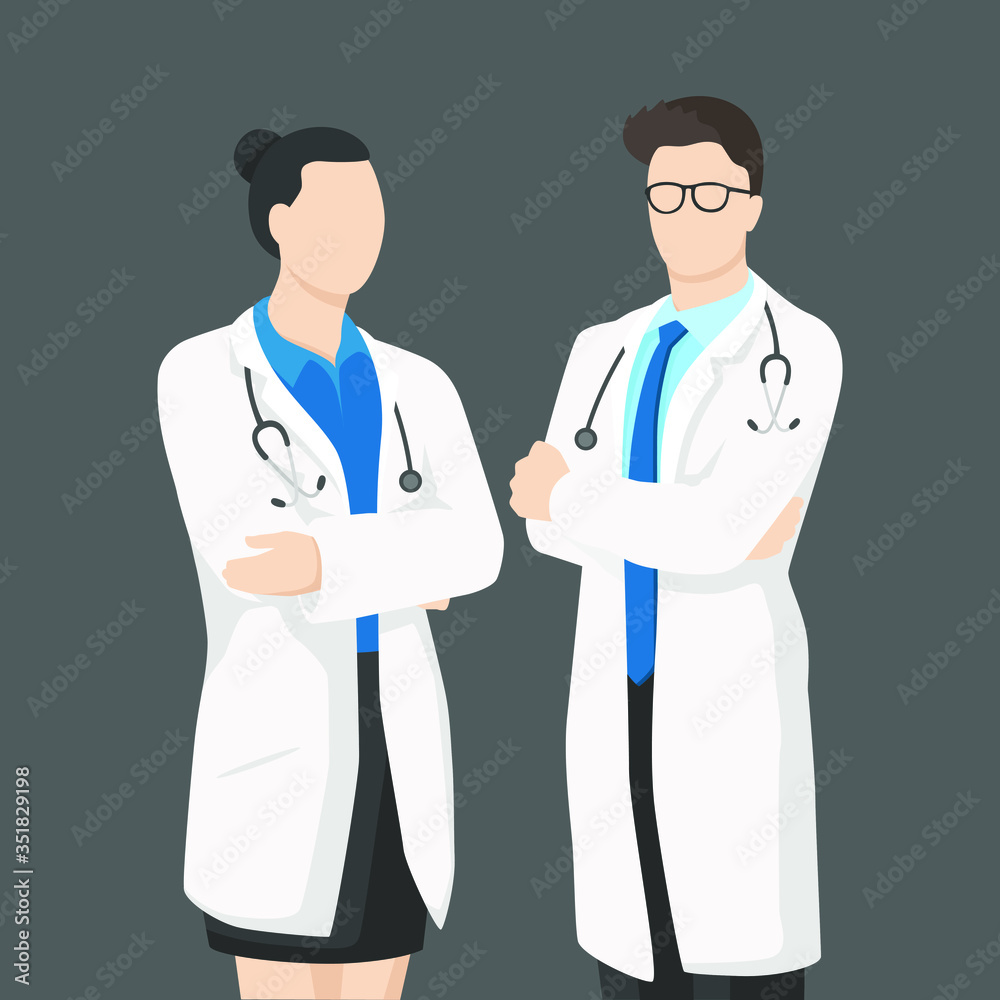 Doctors in modern flat style, nurse, pharmacist, simple medical concept isolated on white background. Doctors in modern flat style, nurse, pharmacist, simple medical concept isolated on white background.