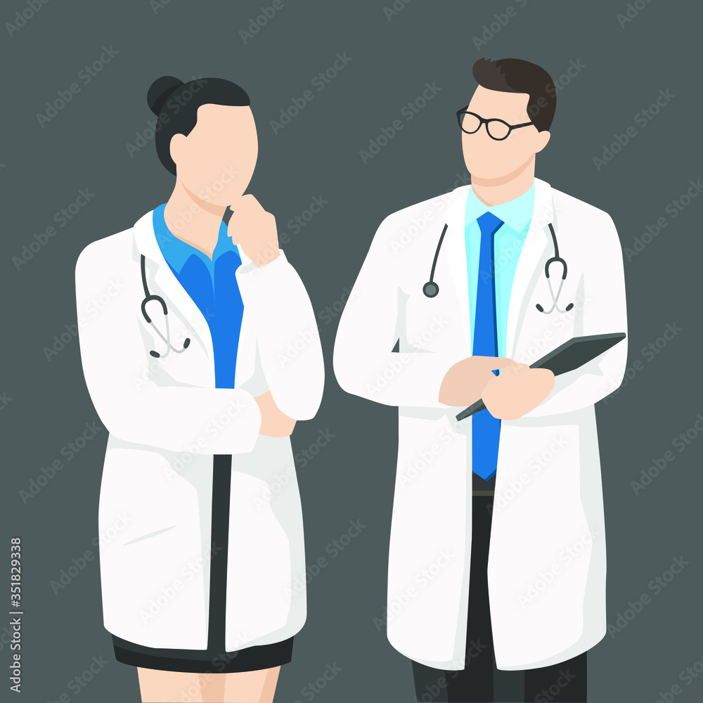 Doctors in modern flat style, nurse, pharmacist, simple medical concept isolated on white background. Doctors in modern flat style, nurse, pharmacist, simple medical concept isolated on white background.