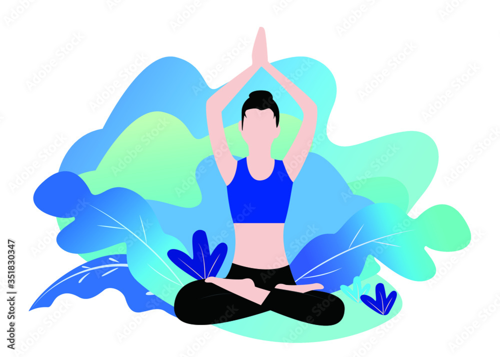 Fitness - Yoga - Illustration - Editable Vector Graphic