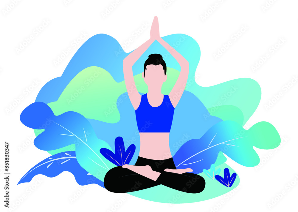 Fitness - Yoga - Illustration - Editable Vector Graphic Fitness - Yoga - Illustration - Editable Vector Graphic