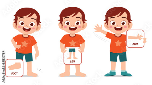 happy cute kid boy body part anatomy