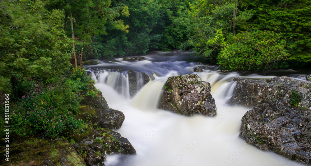 silky waterfalls in the mountains