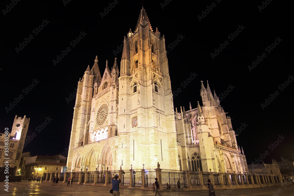 Gothic Cathedral of Leon, Castilla y Leon. Spain.