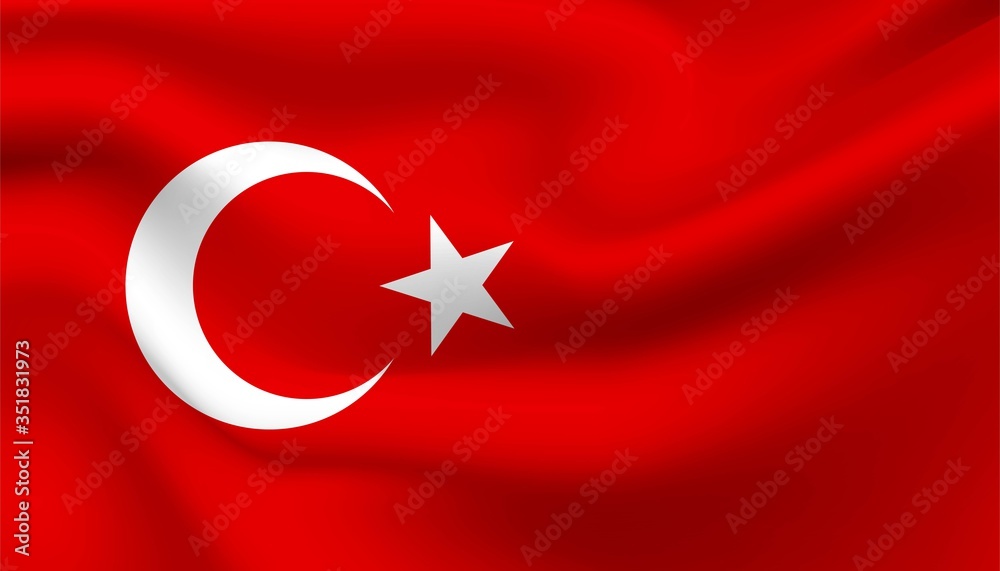 Flag of Turkey background template.
