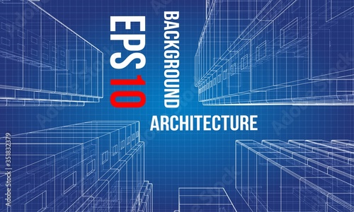 Vector wire-frame model of a multi-storey building