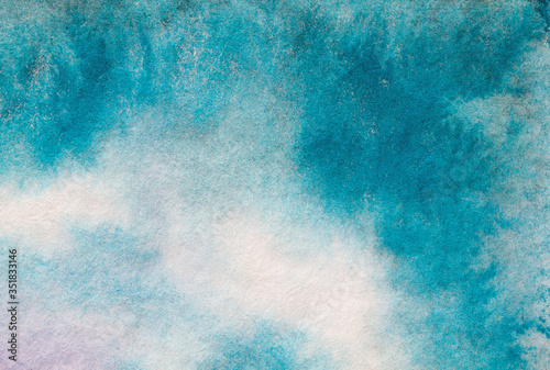 Watercolor color texture background. Watercolor abstraction. Artistic background. Blue watercolor background.Aqua color. Blue sky illustration.