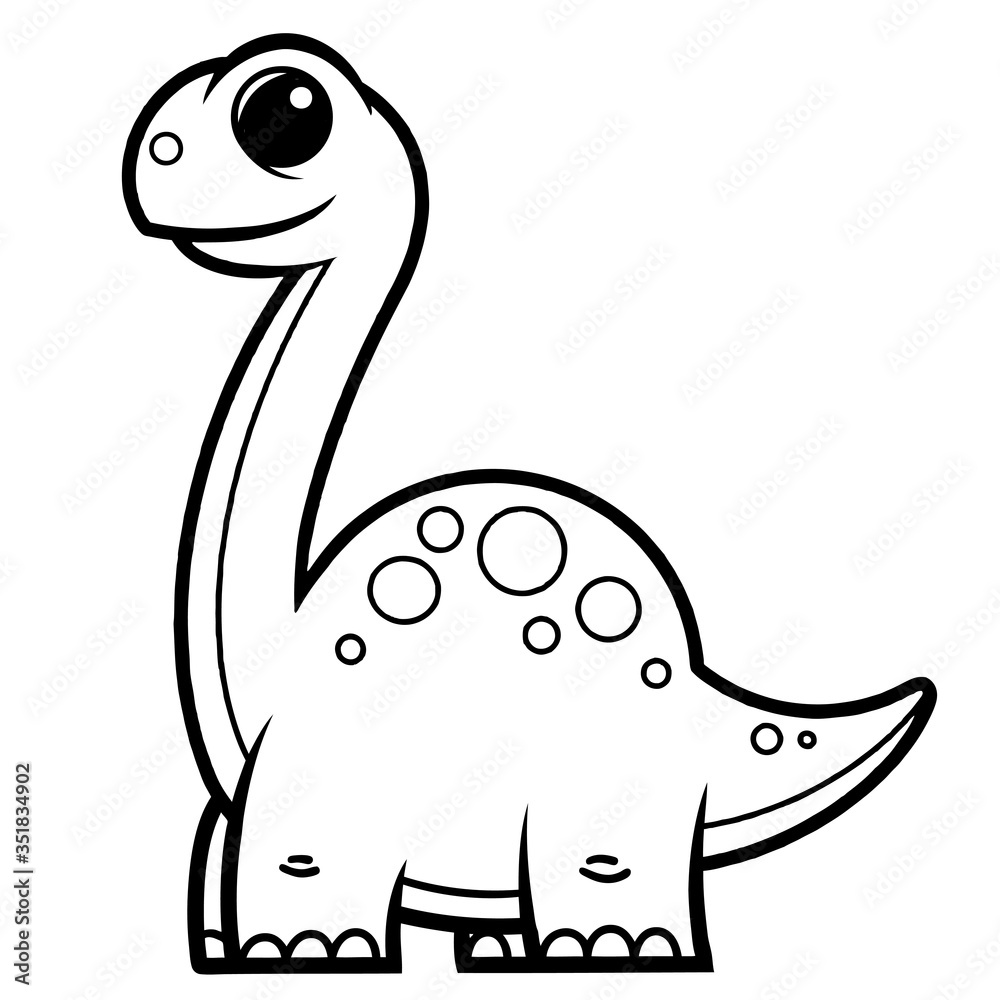 Dinosaur vector cartoon. Coloring book for kids