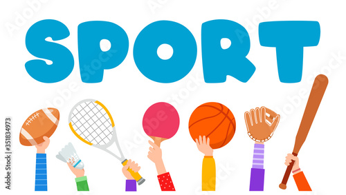 cute sport festival poster template with text
