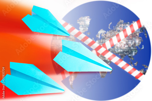 Ban air travel. Concept - r...
