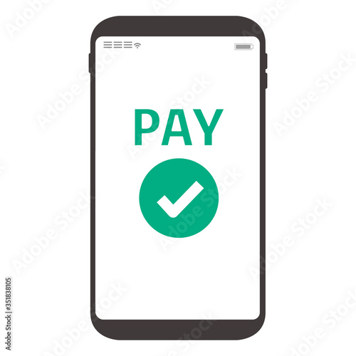 Payment with smartphone icon illustration