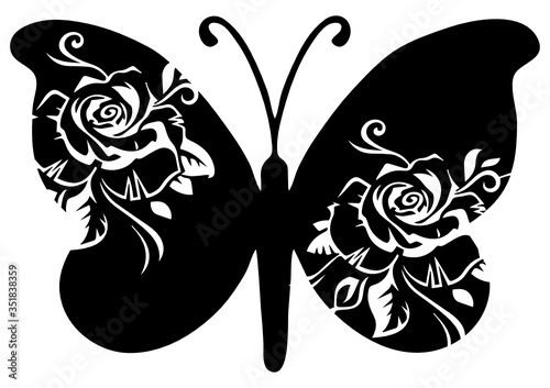 black svg butterfly for cutting machine photo
