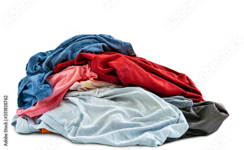 Used clothes isolated on white background