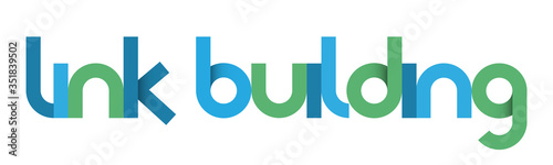 LINK BUILDING blue and green vector geometric type banner