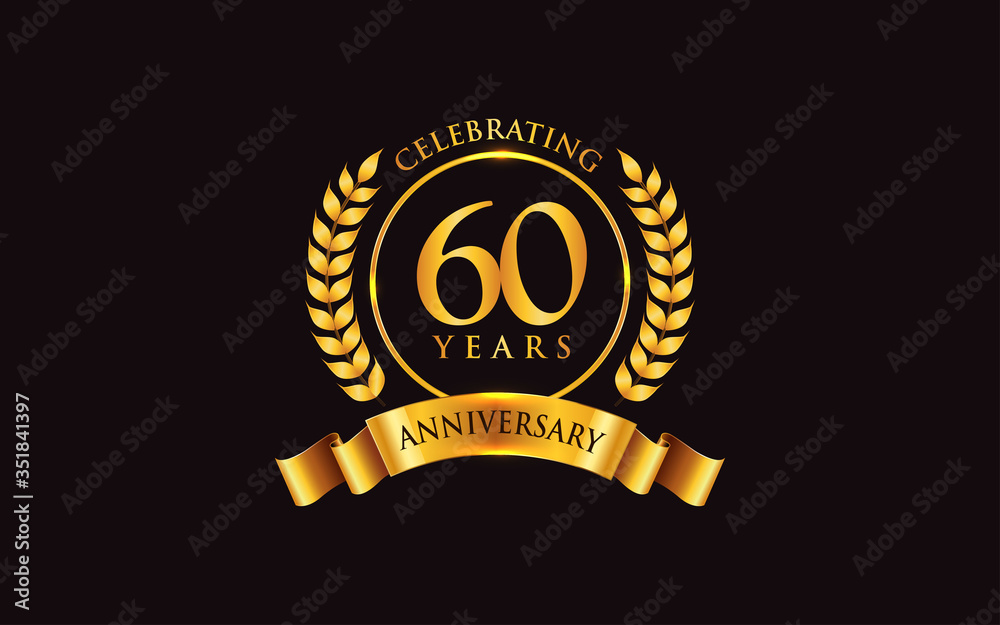 Naklejka premium 60th years anniversary logo design