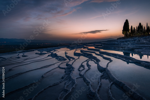 Sunset over Pamukkale