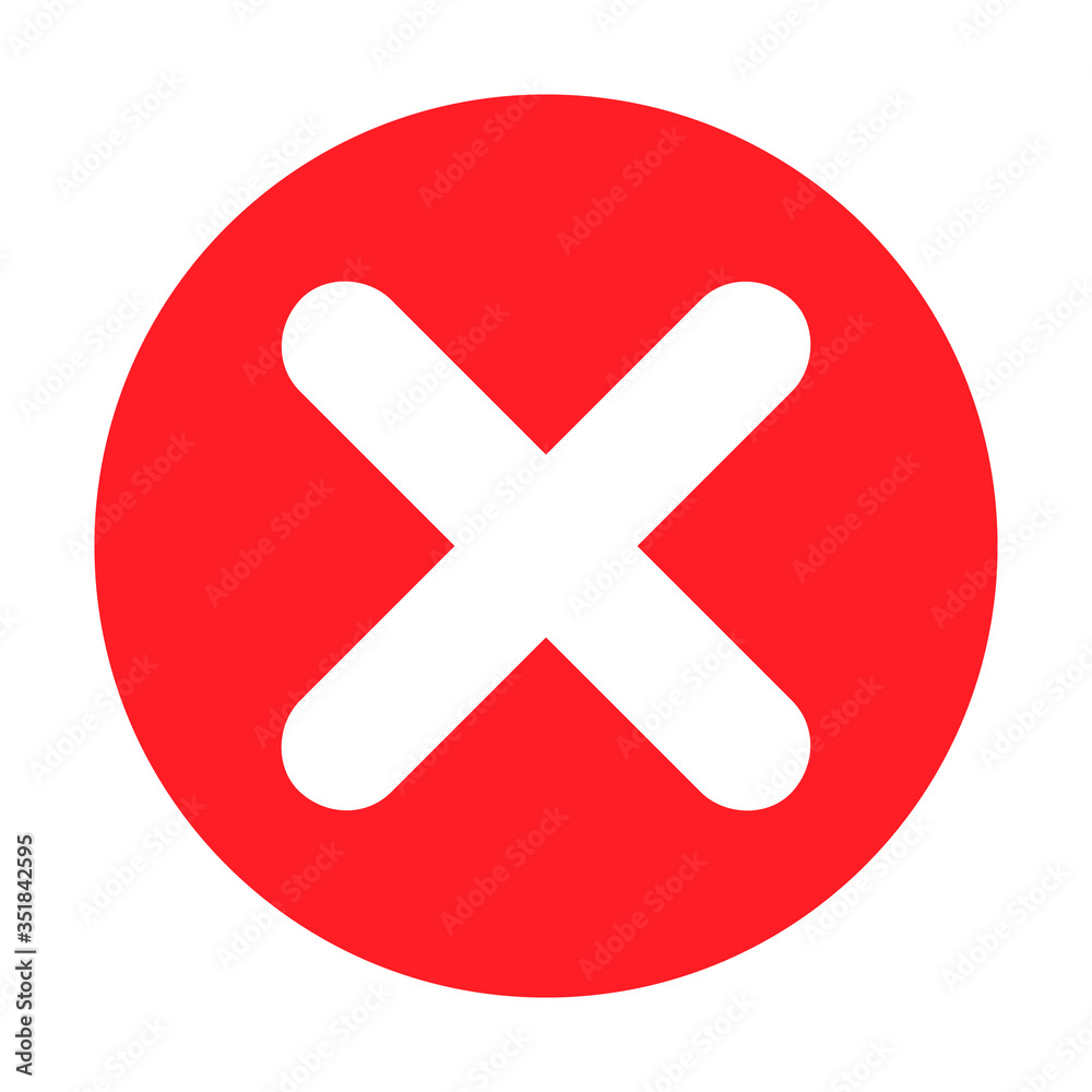 Cross mark icons, flat round buttons. Vector Cross mark icons, flat round buttons. Vector