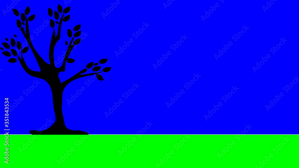 Obraz premium blue sky with black tree background