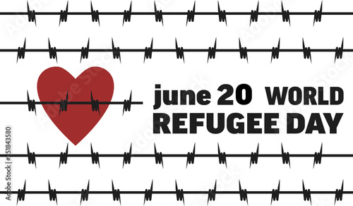  World Refugee Day background. Card, poster, banner	