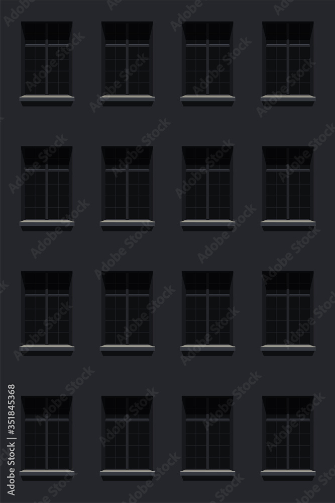 Obraz premium facade house windows at night