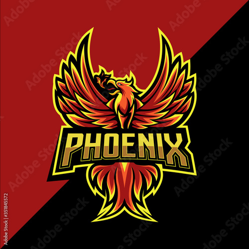 Phoenix esport mascot logo design