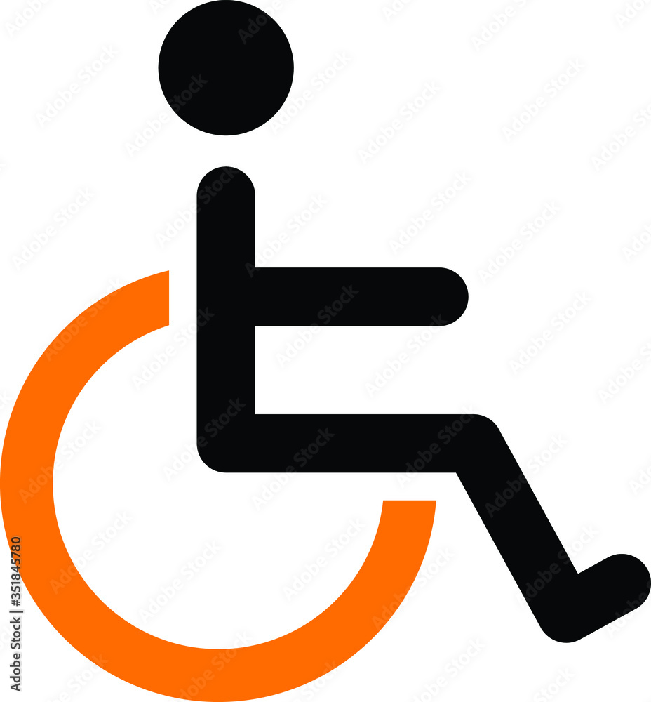 easy to use illustration vector icon of human with disability on wheelchair easy to use illustration vector icon of human with disability on wheelchair