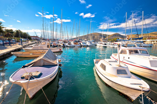 Trogir. Town of Trogir sailing turquoise harbor view
