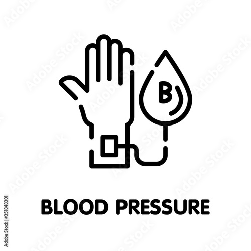 Blood pressure outline icon design style illustration on white background