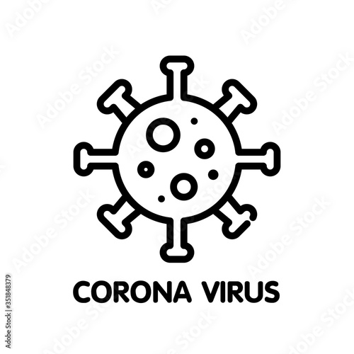Corona virus outline icon design style illustration on white background