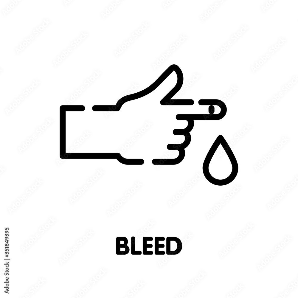 Wound bleed outline icon design style illustration on white background Wound bleed outline icon design style illustration on white background