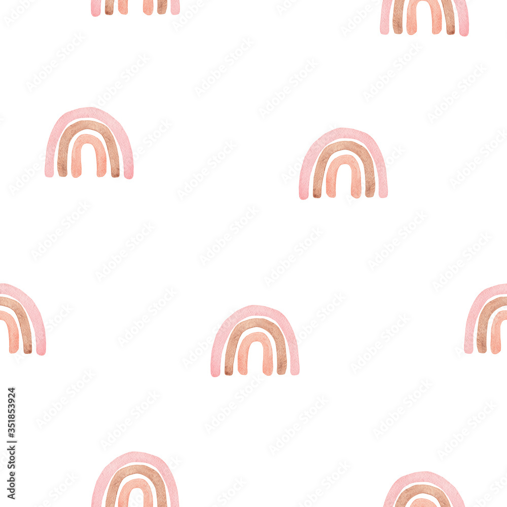 watercolor brown neutral rainbow seamless pattern on white background for fabric,textile,print,wallpaper,wrapping,scrapbooking watercolor brown neutral rainbow seamless pattern on white background for fabric,textile,print,wallpaper,wrapping,scrapbooking