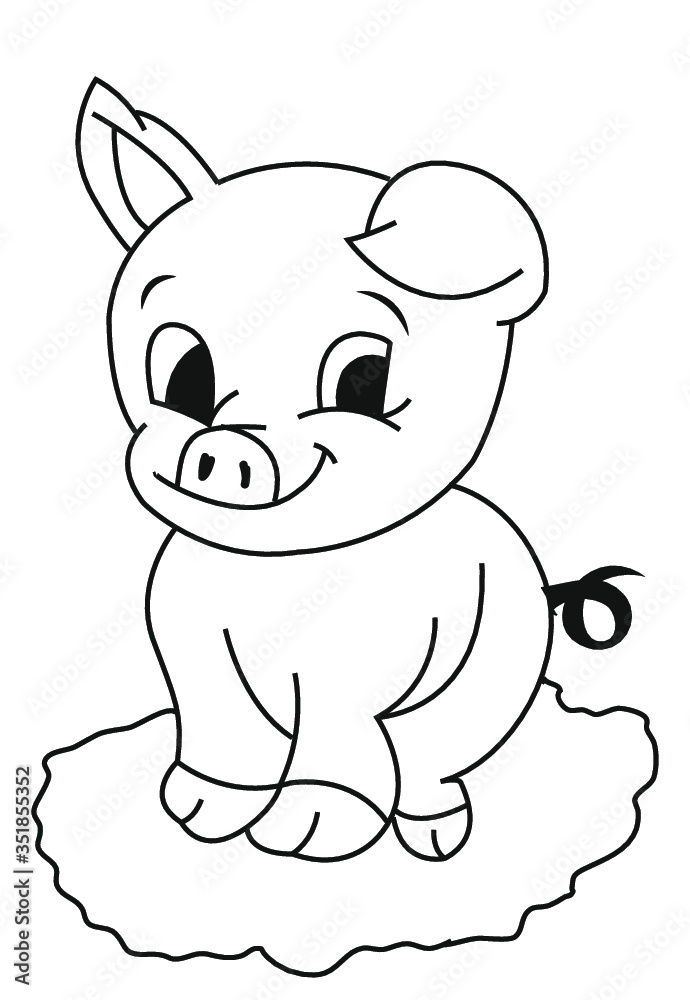  outline cartoon coloring book/animal/vegetable/ character
