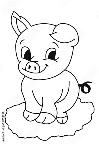  outline cartoon coloring book animal vegetable  character