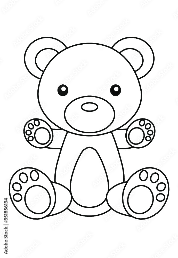 Fototapeta premium outline cartoon coloring book/animal/vegetable/ character