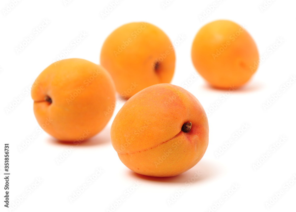 Fresh apricot fruits isolated on white background Fresh apricot fruits isolated on white background