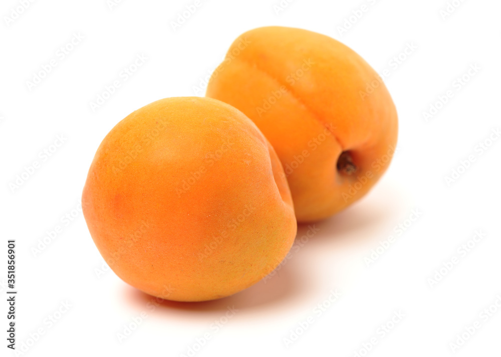 Fresh apricot fruits isolated on white background Fresh apricot fruits isolated on white background
