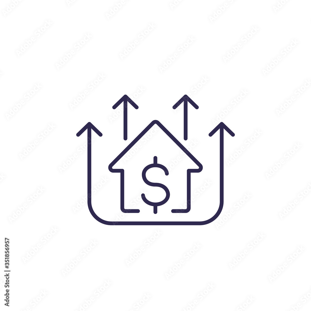 house prices growing line icon house prices growing line icon